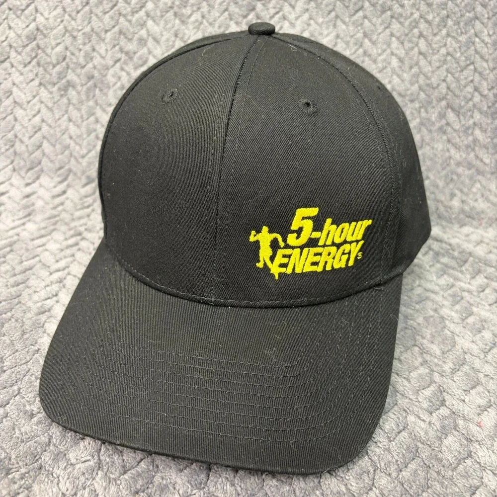 Outdoor Cap 5-hour Energy Black Snapback Hat OC871 Yellow Logo Baseball Cap
